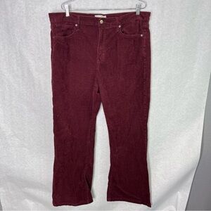 Gap maroon corduroy 70s Flare High Rise pants 18 34